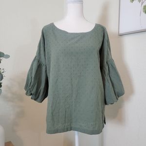 Loft puff sleeves boho style top! Size XL.
